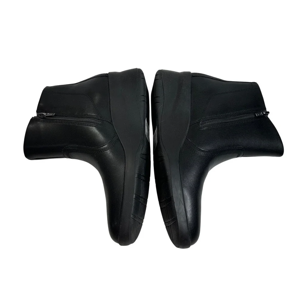 Clarks Suttyn Rae Black Leather Wedge Ankle Boots Womens 9 M‎ 261801384065